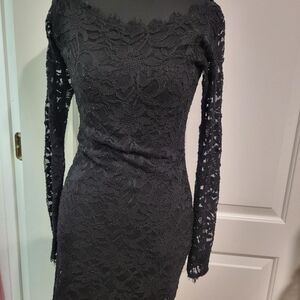 Jump Black Lace Long Sleeve Dress